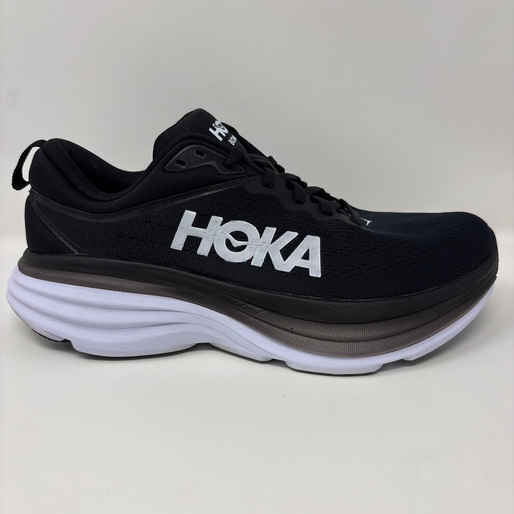 Hoka Bondi 8 Women's Size 9 Black White Athletic Running Shoes (1127952 BWHT)